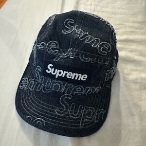 Supreme Black and Gray Denim Hat